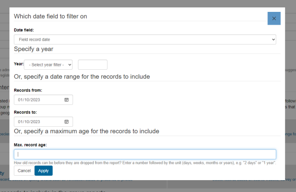 Setting the date of the bioblitz