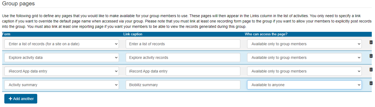 Setting up the bioblitz forms and reports